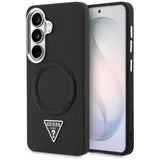 Husa de protectie Guess Embossed Ring Triangle Logo MagSafe (GUHMS26SPSDTSCMK) compatibil cu Samsung Galaxy S26, Negru