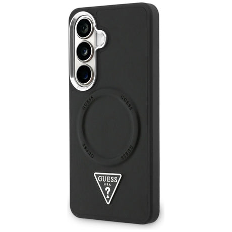Husa de protectie Guess Embossed Ring Triangle Logo MagSafe (GUHMS26SPSDTSCMK) compatibil cu Samsung Galaxy S26, Negru