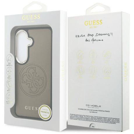 Husa de protectie Guess Perforated Logo MagSafe (GUHMS26S5PG4SRGW) compatibil cu Samsung Galaxy S26, Maro