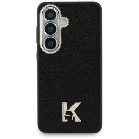 Husa de protectie Karl Lagerfeld Wrapped Grained Leather with K Head Logo MagSafe (KLHMS26S5PGFKHGK) compatibil cu Samsung Galaxy S26, Negru