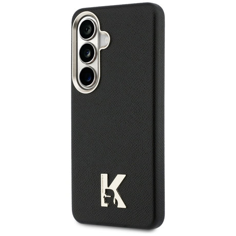 Husa de protectie Karl Lagerfeld Wrapped Grained Leather with K Head Logo MagSafe (KLHMS26S5PGFKHGK) compatibil cu Samsung Galaxy S26, Negru