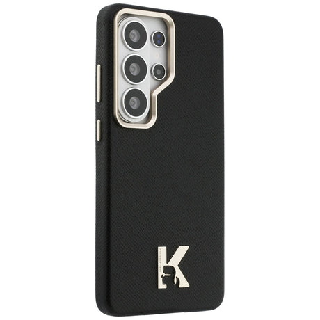 Husa de protectie Karl Lagerfeld Wrapped Grained Leather with K Head Logo MagSafe (KLHMS26L5PGFKHGK) compatibil cu Samsung Galaxy S26 Ultra, Negru