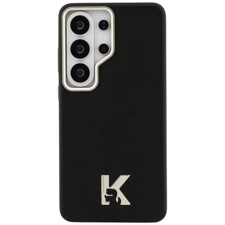 Husa de protectie Karl Lagerfeld Wrapped Grained Leather with K Head Logo MagSafe (KLHMS26L5PGFKHGK) compatibil cu Samsung Galaxy S26 Ultra, Negru