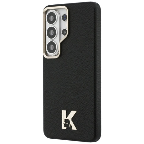 Husa de protectie Karl Lagerfeld Wrapped Grained Leather with K Head Logo MagSafe (KLHMS26L5PGFKHGK) compatibil cu Samsung Galaxy S26 Ultra, Negru