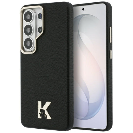 Husa de protectie Karl Lagerfeld Wrapped Grained Leather with K Head Logo MagSafe (KLHMS26L5PGFKHGK) compatibil cu Samsung Galaxy S26 Ultra, Negru