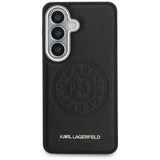 Husa de protectie Karl Lagerfeld Wrapped Leather with Karl Round Point Logo MagSafe (KLHMS26SPSKRPMK) compatibil cu Samsung Galaxy S26, Negru