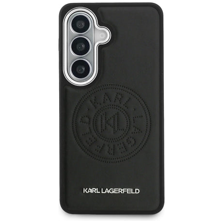 Husa de protectie Karl Lagerfeld Wrapped Leather with Karl Round Point Logo MagSafe (KLHMS26SPSKRPMK) compatibil cu Samsung Galaxy S26, Negru
