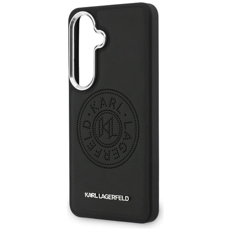 Husa de protectie Karl Lagerfeld Wrapped Leather with Karl Round Point Logo MagSafe (KLHMS26SPSKRPMK) compatibil cu Samsung Galaxy S26, Negru
