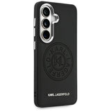 Husa de protectie Karl Lagerfeld Wrapped Leather with Karl Round Point Logo MagSafe (KLHMS26SPSKRPMK) compatibil cu Samsung Galaxy S26, Negru