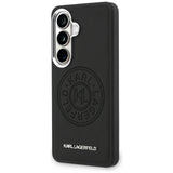 Husa de protectie Karl Lagerfeld Wrapped Leather with Karl Round Point Logo MagSafe (KLHMS26SPSKRPMK) compatibil cu Samsung Galaxy S26, Negru