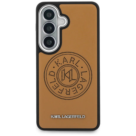 Husa de protectie Karl Lagerfeld Wrapped Leather with Karl Round Point Logo MagSafe (KLHMS26SPSKRPMW) compatibil cu Samsung Galaxy S26, Maro