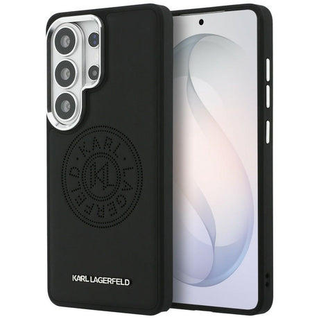 Husa de protectie Karl Lagerfeld Wrapped Leather with Karl Round Point Logo MagSafe (KLHMS26LPSKRPMK) compatibil cu Samsung Galaxy S26 Ultra, Negru
