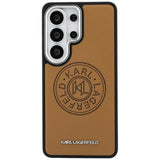 Husa de protectie Karl Lagerfeld Wrapped Leather with Karl Round Point Logo MagSafe (KLHMS26LPSKRPMW) compatibil cu Samsung Galaxy S26 Ultra, Maro