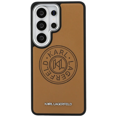 Husa de protectie Karl Lagerfeld Wrapped Leather with Karl Round Point Logo MagSafe (KLHMS26LPSKRPMW) compatibil cu Samsung Galaxy S26 Ultra, Maro