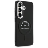 Husa de protectie Karl Lagerfeld Wrapped Leather with Karl RSG Logo MagSafe (KLHMS26SPSKRSGEK) compatibil cu Samsung Galaxy S26, Negru