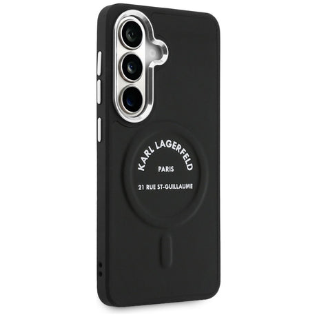 Husa de protectie Karl Lagerfeld Wrapped Leather with Karl RSG Logo MagSafe (KLHMS26SPSKRSGEK) compatibil cu Samsung Galaxy S26, Negru