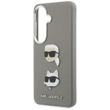 Husa de protectie Karl Lagerfeld Wrapped Leather Saffiano with with K&C Head Pin (KLHCS26SPSFDHPOG) compatibil cu Samsung Galaxy S26, Gri