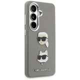 Husa de protectie Karl Lagerfeld Wrapped Leather Saffiano with with K&C Head Pin (KLHCS26SPSFDHPOG) compatibil cu Samsung Galaxy S26, Gri
