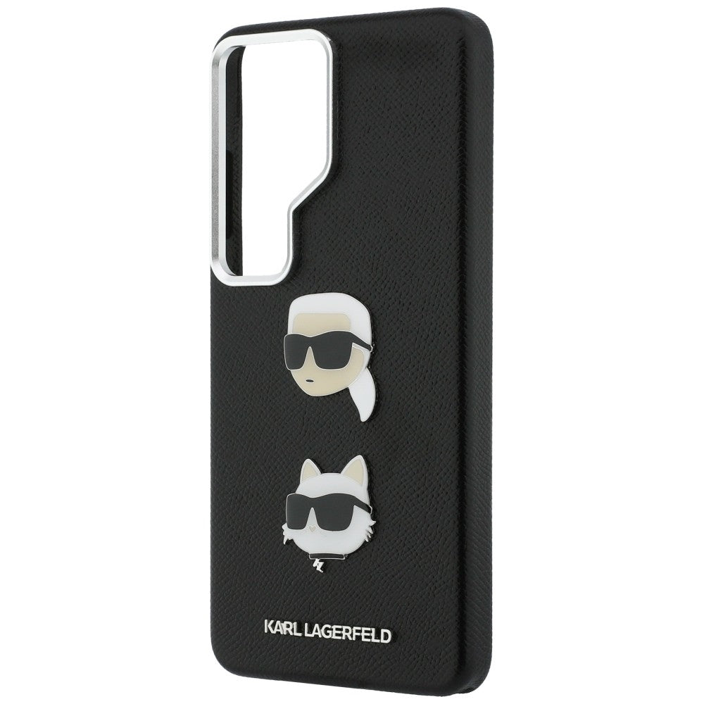 Husa de protectie Karl Lagerfeld Wrapped Leather Saffiano with with K&C Head Pin (KLHCS26LPSFDHPOK) compatibil cu Samsung Galaxy S26 Ultra, Negru