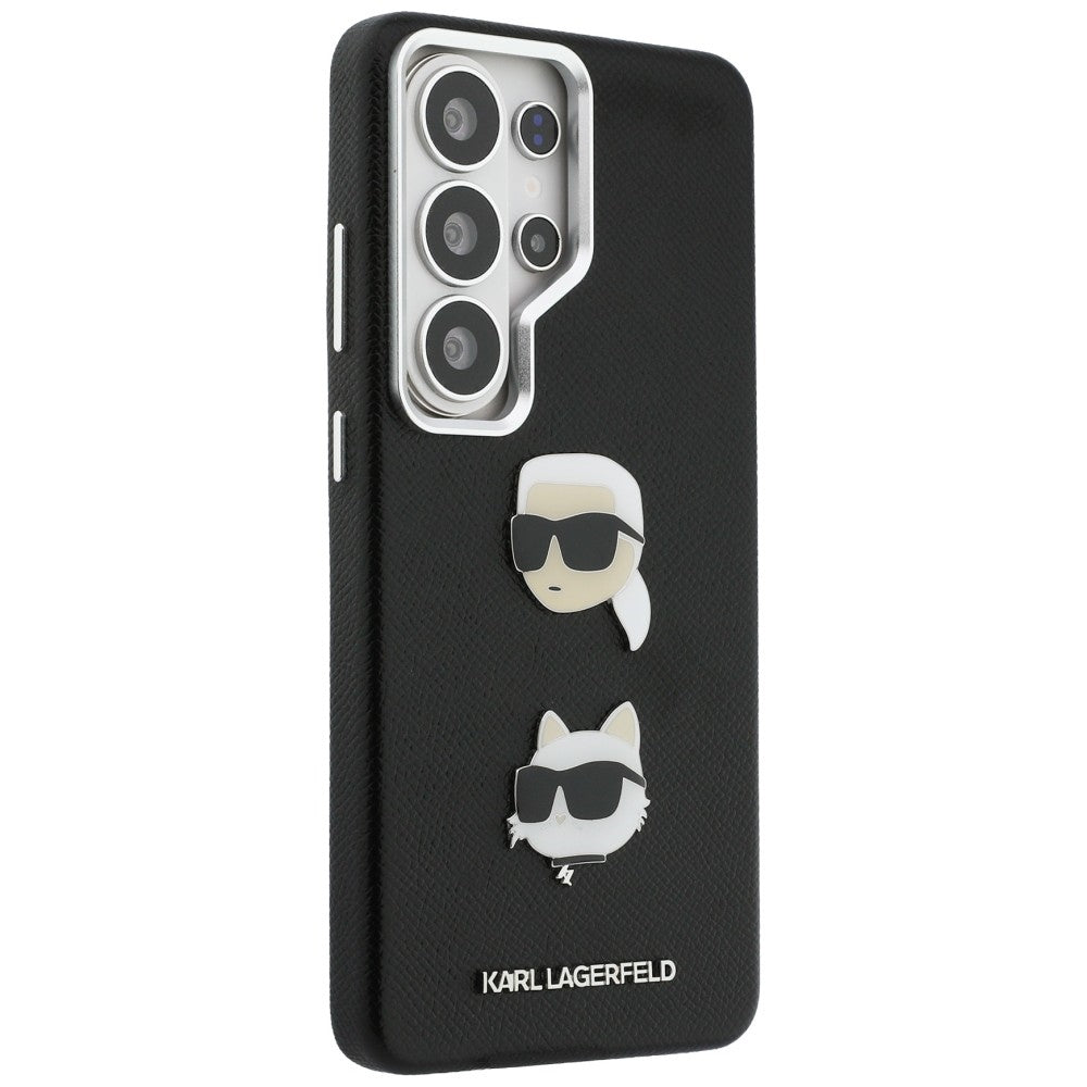 Husa de protectie Karl Lagerfeld Wrapped Leather Saffiano with with K&C Head Pin (KLHCS26LPSFDHPOK) compatibil cu Samsung Galaxy S26 Ultra, Negru