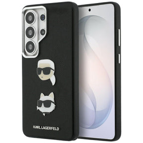 Husa de protectie Karl Lagerfeld Wrapped Leather Saffiano with with K&C Head Pin (KLHCS26LPSFDHPOK) compatibil cu Samsung Galaxy S26 Ultra, Negru