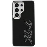 Husa de protectie Karl Lagerfeld Full Wrapped Grained Leather with Signature Resin Logo (KLHCS26LPGFKSRSK) compatibil cu Samsung Galaxy S26 Ultra, Negru