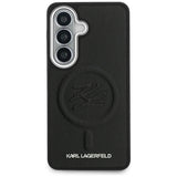 Husa de protectie Karl Lagerfeld Leather with Initial Logo Debossed MagSafe (KLHMS26SPGFKLRDK) compatibil cu Samsung Galaxy S26, Negru