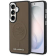 Husa de protectie Karl Lagerfeld Leather with Initial Logo Debossed MagSafe (KLHMS26SPGFKLRDW) compatibil cu Samsung Galaxy S26, Maro