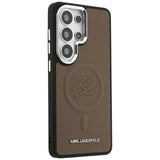Husa de protectie Karl Lagerfeld Leather with Initial Logo Debossed MagSafe (KLHMS26LPGFKLRDW) compatibil cu Samsung Galaxy S26 Ultra, Maro