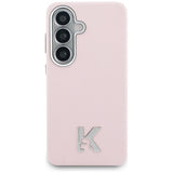 Husa de protectie Karl Lagerfeld Wrapped Grained Leather with K Head Logo MagSafe (KLHMS26S5PGFKHGP) compatibil cu Samsung Galaxy S26, Roz