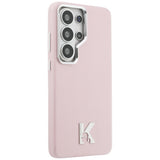 Husa de protectie Karl Lagerfeld Wrapped Grained Leather with K Head Logo MagSafe (KLHMS26L5PGFKHGP) compatibil cu Samsung Galaxy S26 Ultra, Roz