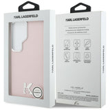Husa de protectie Karl Lagerfeld Wrapped Grained Leather with K Head Logo MagSafe (KLHMS26L5PGFKHGP) compatibil cu Samsung Galaxy S26 Ultra, Roz