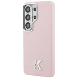 Husa de protectie Karl Lagerfeld Wrapped Grained Leather with K Head Logo MagSafe (KLHMS26L5PGFKHGP) compatibil cu Samsung Galaxy S26 Ultra, Roz