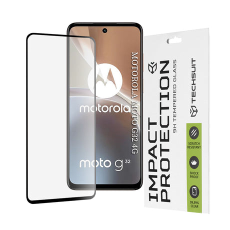 Folie de protectie Techsuit 111D Full Cover / Full Glue Glass compatibil cu Motorola Moto G32, Negru