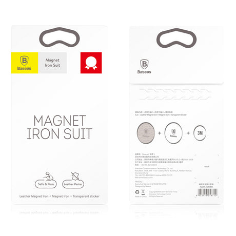 Suport Baseus (set de 2) Metal Plate (ACDR-A0S), with PU Leather and Iron Suit, Negru / Silver