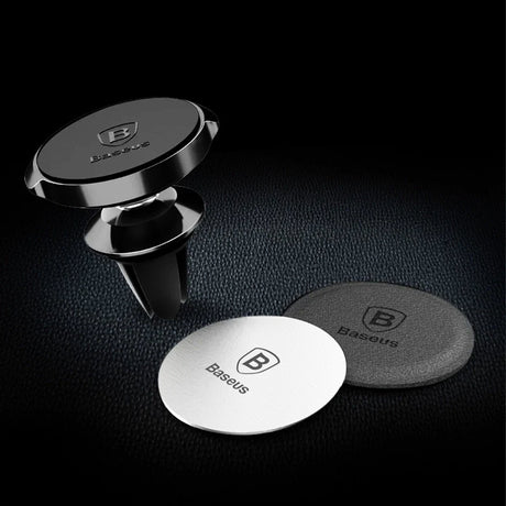 Suport Baseus (set de 2) Metal Plate (ACDR-A0S), with PU Leather and Iron Suit, Negru / Silver