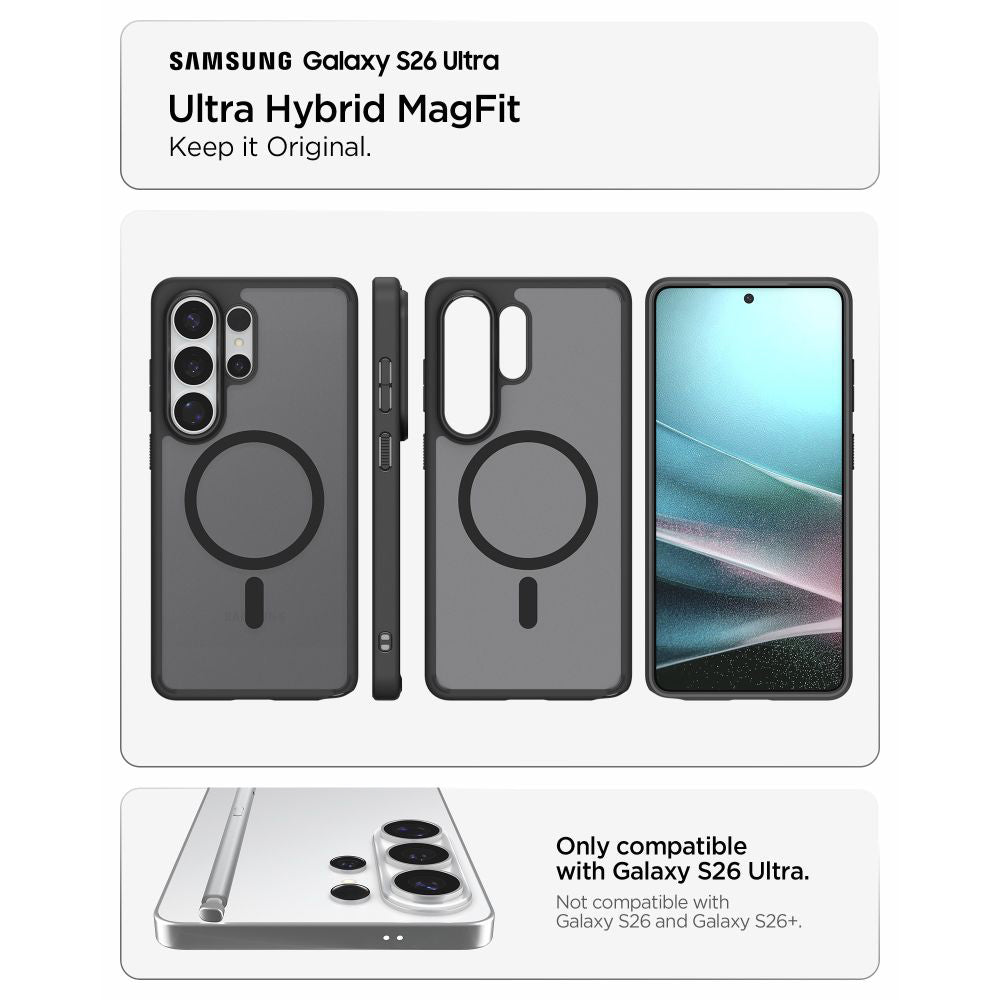 Husa de protectie Spigen Ultra Hybrid MagSafe (ACS10681) compatibil cu Samsung Galaxy S26 Ultra, Frost Black