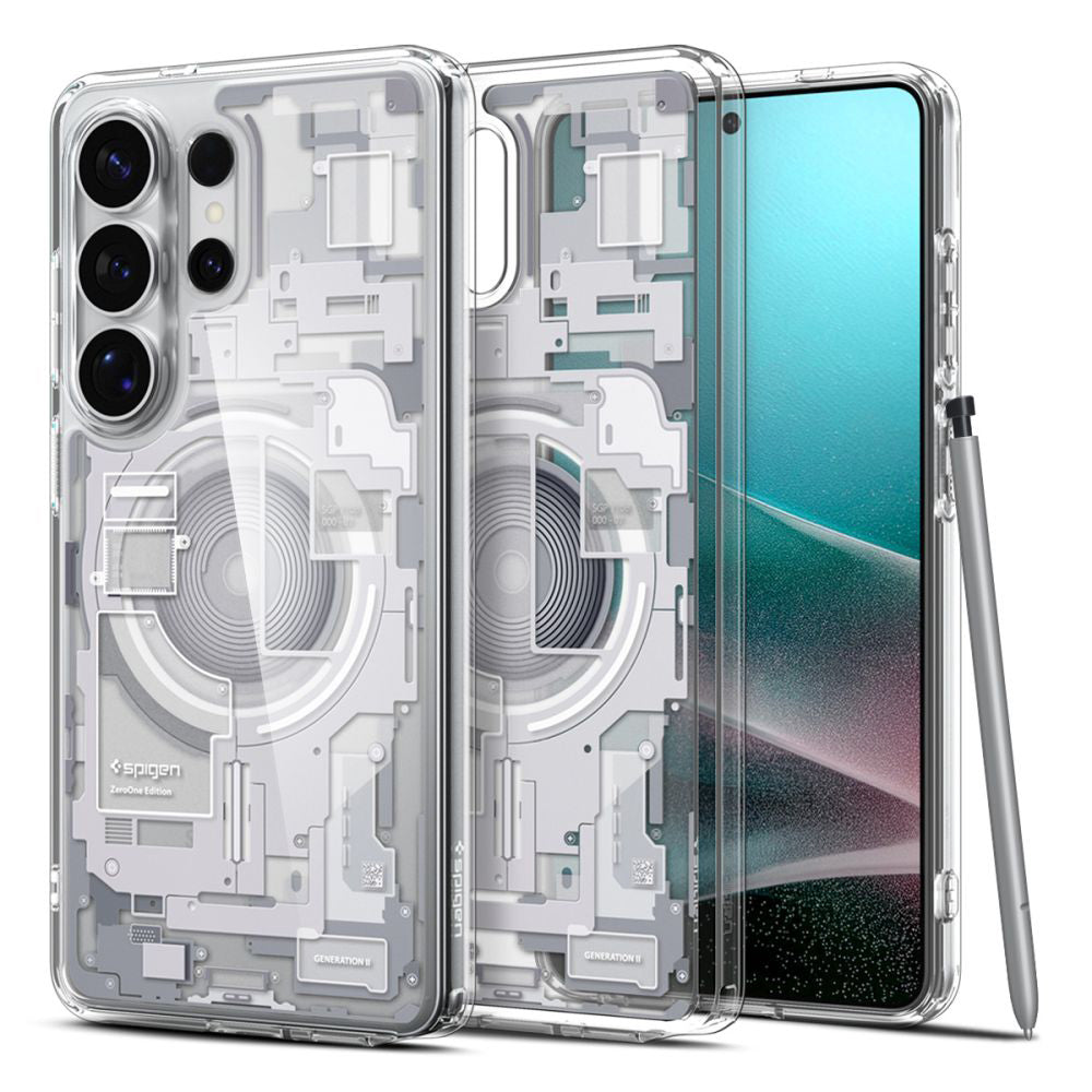 Husa de protectie Spigen Ultra Hybrid MagSafe (ACS10683) compatibil cu Samsung Galaxy S26 Ultra, Zero One White
