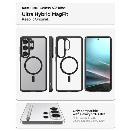 Husa de protectie Spigen Ultra Hybrid MagSafe (ACS10680) compatibil cu Samsung Galaxy S26 Ultra, Negru Mat