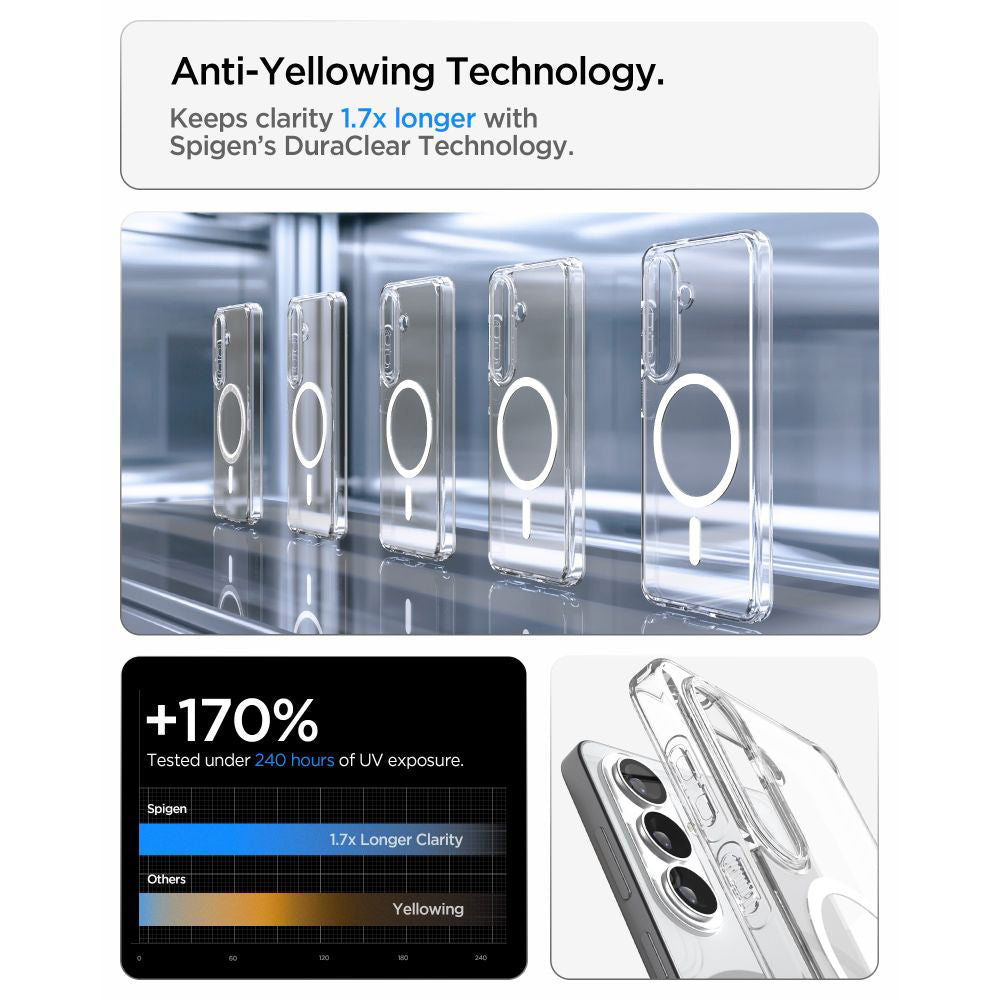 Husa de protectie Spigen Ultra Hybrid MagSafe (ACS10709) compatibil cu Samsung Galaxy S26 Plus, Transparent White