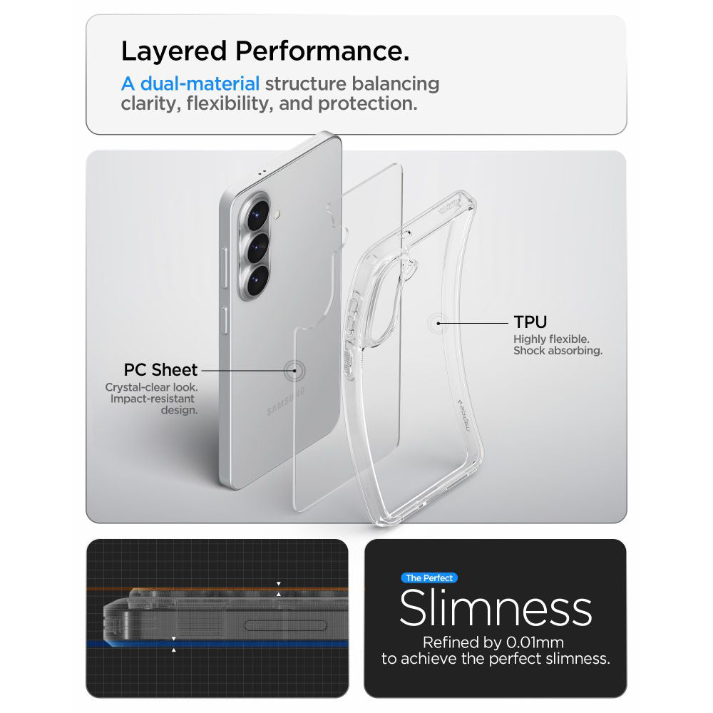 Husa de protectie Spigen Ultra Hybrid (ACS10732) compatibil cu Samsung Galaxy S26, Crystal Clear