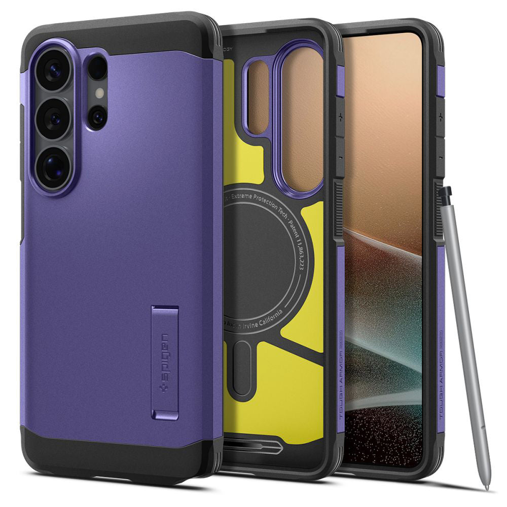 Husa de protectie Spigen Tough Armor MagSafe (ACS11209) compatibil cu Samsung Galaxy S26 Ultra, Ash Violet