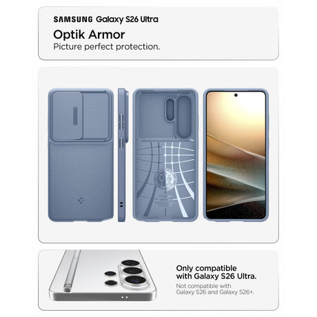 Husă Spigen Optik Armor pentru Samsung Galaxy S26 Ultra, albastru deschis