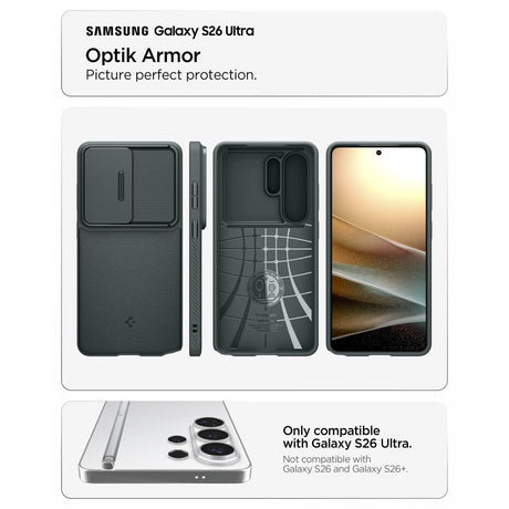 Spigen Optik Armor ACS10688 zöld tok Samsung Galaxy S26 Ultra készülékhez