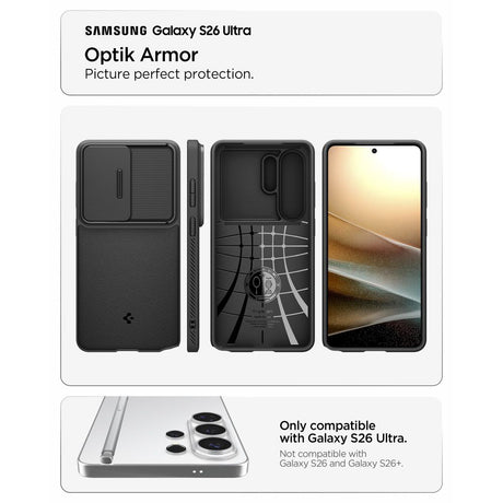 Husa de protectie Spigen Optik Armor (ACS10687) compatibil cu Samsung Galaxy S26 Ultra, Negru