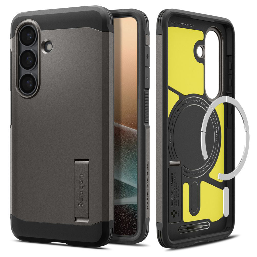 Husa de protectie Spigen Tough Armor MagSafe (ACS10739) compatibil cu Samsung Galaxy S26, Gunmetal
