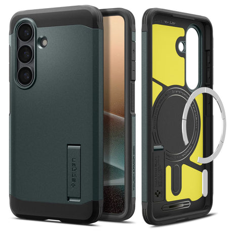 Husa de protectie Spigen Tough Armor MagSafe (ACS10740) compatibil cu Samsung Galaxy S26, Abyss Green