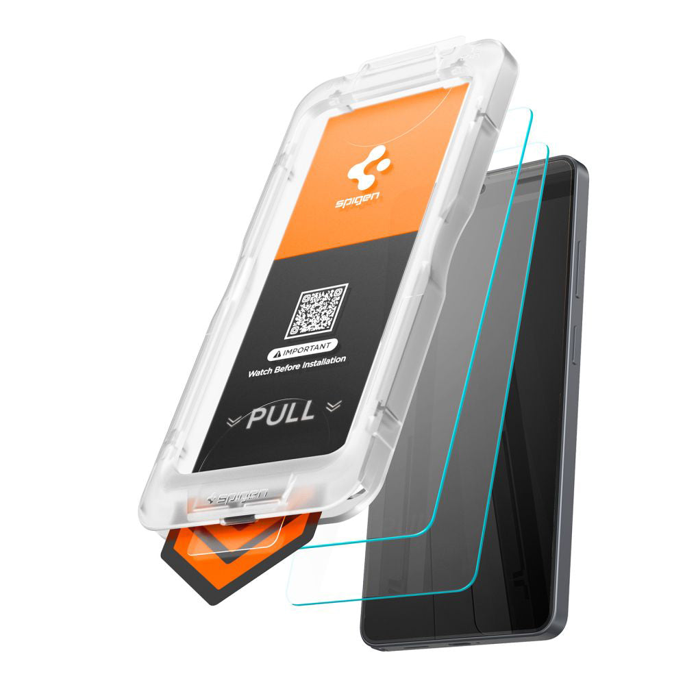 Folie de protectie Spigen (set de 2) Glas.tR EZ-FIT Pro HD (AGL11084) compatibil cu Samsung Galaxy S26 Plus, Transparent