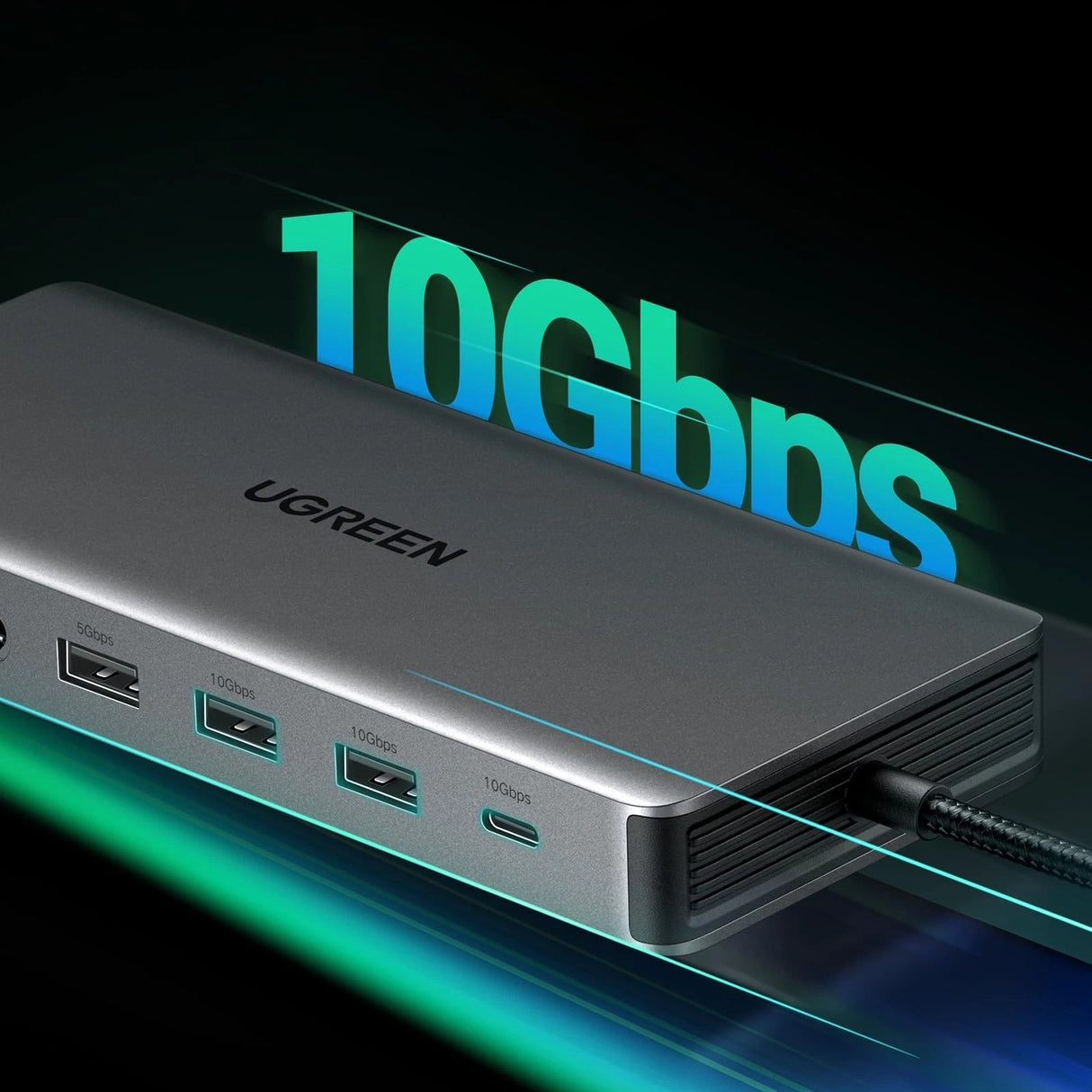 Hub Ugreen CM681 (15978), USB-C 2x HDMI 4x USB DP RJ45, PD100W 10Gbps, Gri