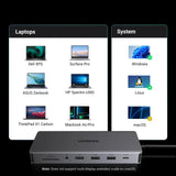 Hub Ugreen CM681 (15978), USB-C 2x HDMI 4x USB DP RJ45, PD100W 10Gbps, Gri